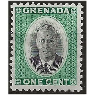 Grenada 1951 SG173 1c Black & Emerald Green Mounted Mint . ..
