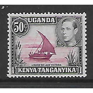 KENYA UGANDA & TANGANYIKA 1949 50c REDDISH PURPLE AND BLACK SG 144e M / MINT