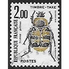 Po Mi 110: 2 Fr. multicoloured Postage Due Stamp: Beetles: French Flower Chafer
