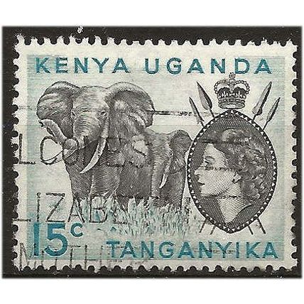 KUT 1954 SG169 15c Black & Light Blue Fine Used ..
