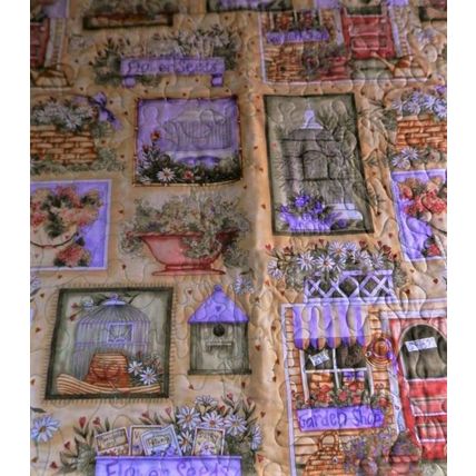Quilted Homecrafted Wall Hanging Grandmother's Flowerpots 080821WH