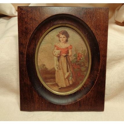 2 Jane Freeman Pictures Chums Wood Frame 5.5 x 6.5 Edward Gross