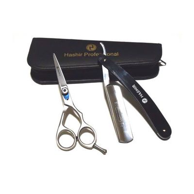 Barbershop Shears + Shaving Old Fashion Classic Straight Razor Gift Kit[ ]