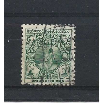 Burma.SG101 6p Dancer (Green).Fine Used.Jul25n