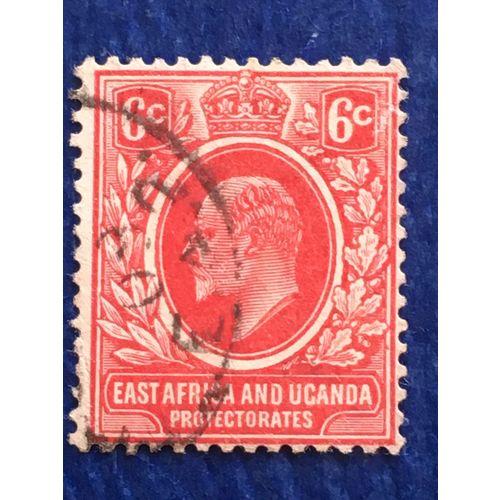 East Africa & Uganda KEVII 1907 6c Red Used SG 36 stamp multiple crown CA