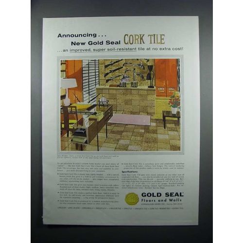 1954 Concoleum-Nairn Gold Seal Cork Tile Ad