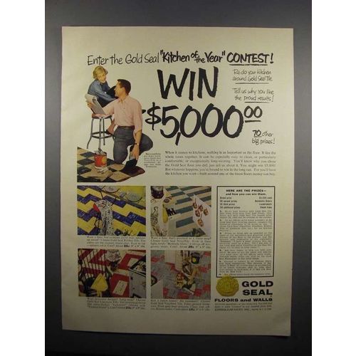 1954 Congoleum-Nairn Gold Seal Floors and Walls Ad