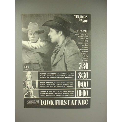 1960 NBC TV Ad - John Smith, Robert Fuller, Hitchcock +