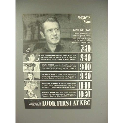 1960 NBC TV Ad - Darren McGavin, Barbara Stanwyck +
