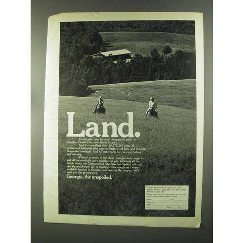 1972 Georgia Department of Industry & Trade Ad - Land