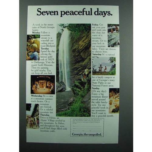 1972 Georgia Tourism Ad - Seven Peaceful Days
