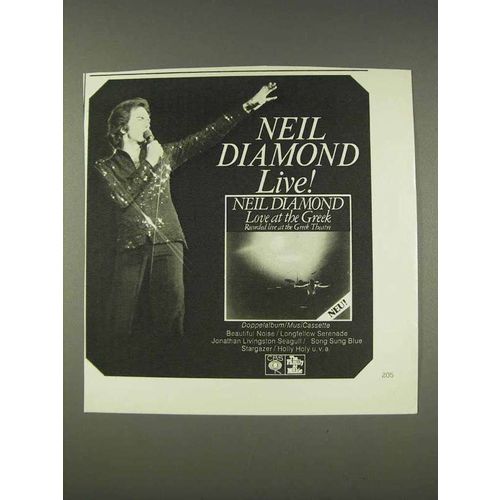 1977 Neil Diamond Love at the Greek Album Ad