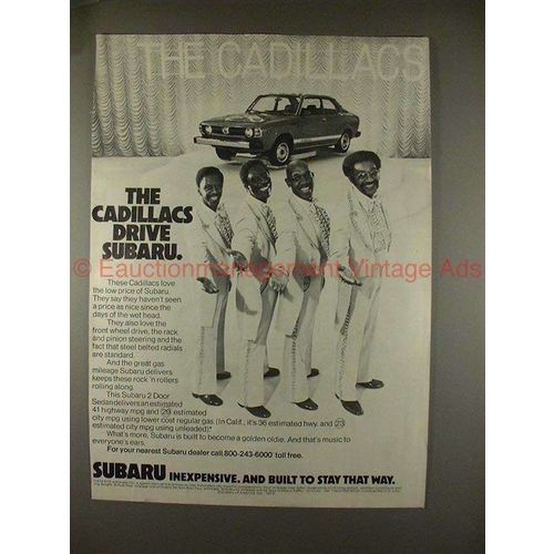 1979 Subaru 2-door Sedan Ad, w/ The Cadillacs!!