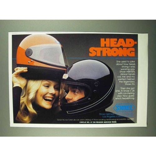 1981 Shoei ZG and S-28 Helmets Ad - Head-Strong