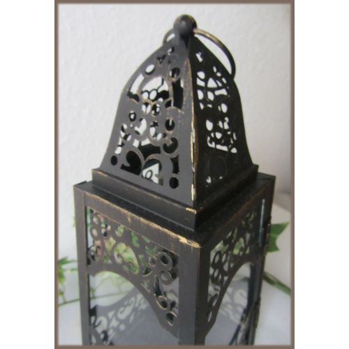 Laterne Windlicht ASHIA Hängewindlicht ?26 cm Metall Braun Gartenlaterne Shabby