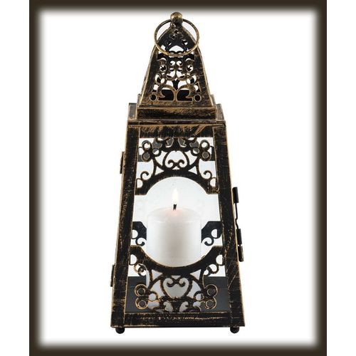 Laterne Windlicht ASHIA Hängewindlicht ?26 cm Metall Braun Gartenlaterne Shabby