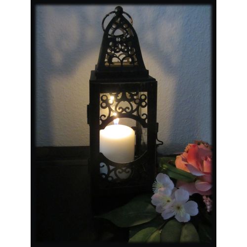 Laterne Windlicht ASHIA Hängewindlicht ?26 cm Metall Braun Gartenlaterne Shabby