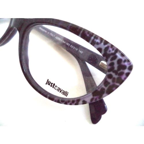 Just Cavalli JC0601 new Puprle Cateye Leopard Eyeglasses 52-47 140 womens rim