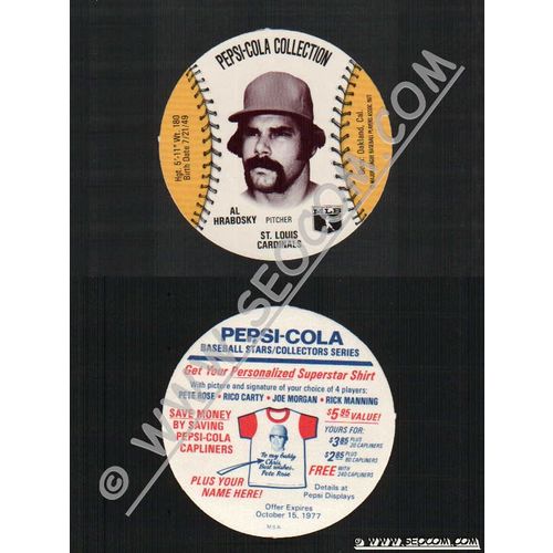 Sport Baseball Discs Name: Hrabosky, Al Pitcher St Louis Cardinals~605