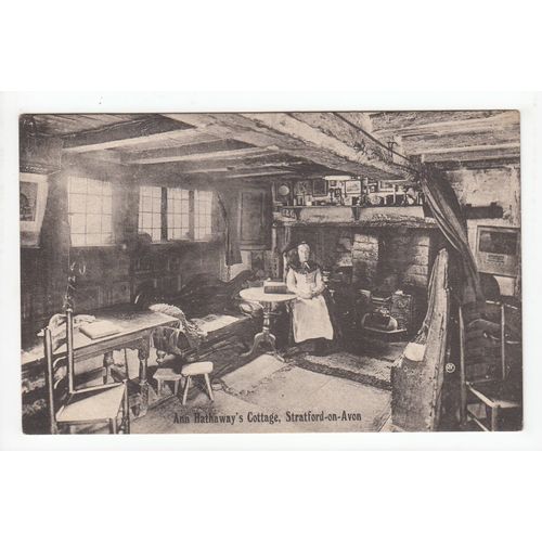 Interior Anne Hathaway's Cottage Stratford-on-Avon Postcard AH23