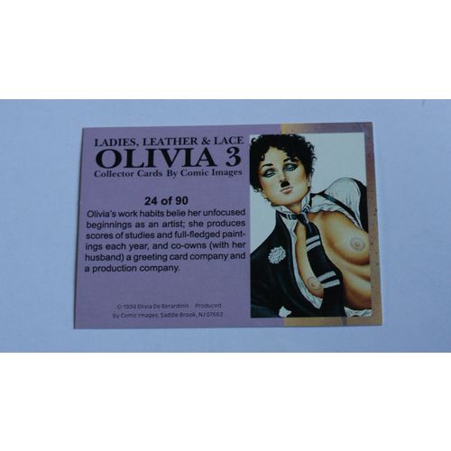 Olivia 3 Ladies, Leather & Lace Base trading card # 24 (A) 1994, Comic Images