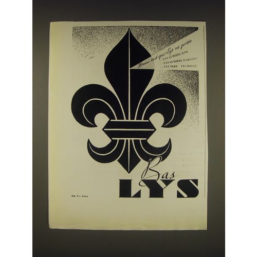 1938 Bas Lys Ad - in French - Bas Lys