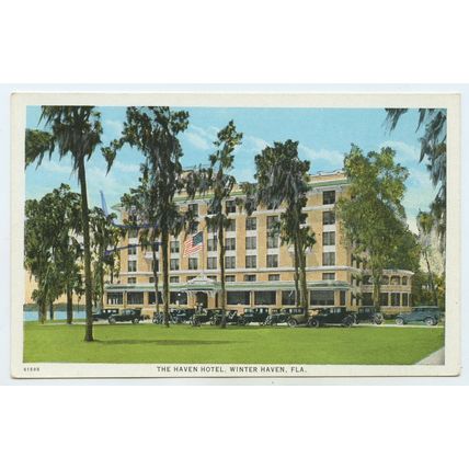 Standard size printed postcard of The Haven Hotel Winter Haven Florida USA