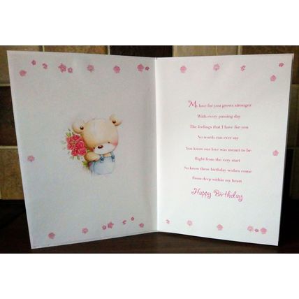 Girlfriend Birthday Card - Glitter Card - 003