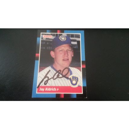 1988 Donruss Card # 460 Jay Aldrich Autograph 202009070755 Milwaukee Brewers