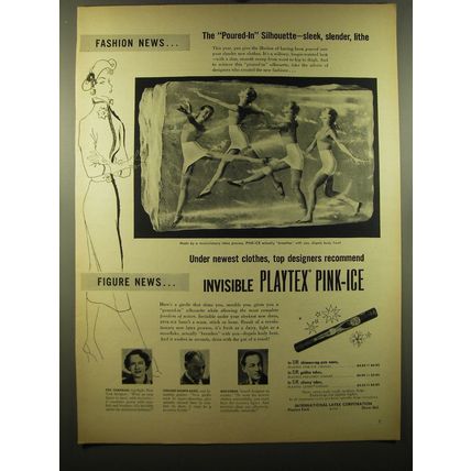 1950 Playtex Pink-Ice Girdle Ad - Ceil Chapman, Vincent Monte-Sano and Molyneux