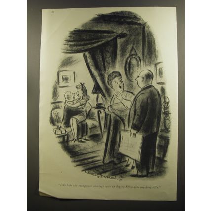 1944 Cartoon by Whitney Darrow, Jr. - I do hope the manpower shortage eases