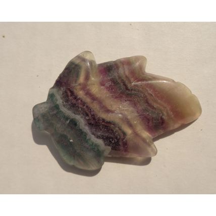 G Fluorite Leaf Gemstone Touch Stone 2.50 Inch Energy Work Pendant Inclusions