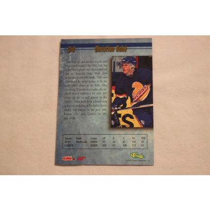 Christian Dube 1995 Classic Hockey Draft 95 NO. 34