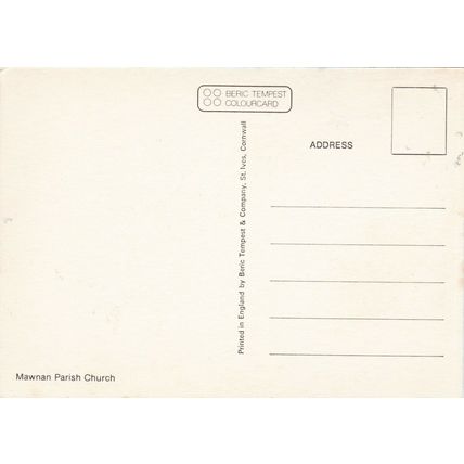 Mawnan Parish Church Cornwall Postcard unused VGC