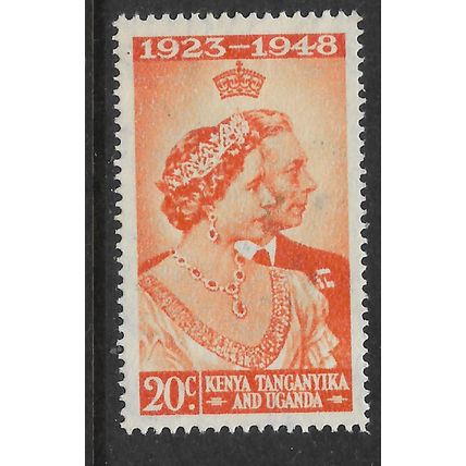 KENYA UGANDA AND TANGANYIKA 1948 ROYAL SILVER WEDDING 20c ORANGE SG 157 F/U