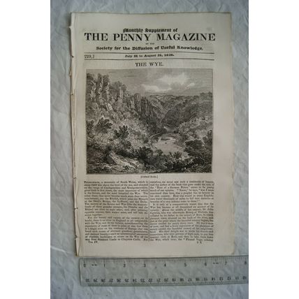 1835 The Penny Magazine No. 219 The Wye, Goodrich, Chepstow castles, coracle