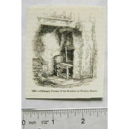 1860s engraving - Chimney Corner of the Kitchen in Henley Street