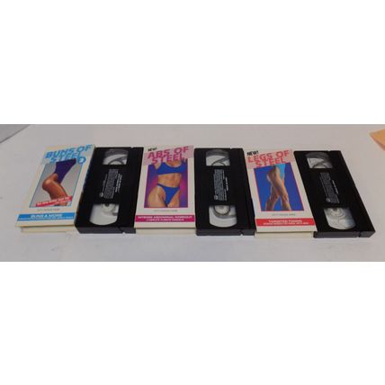 Lot of 3 Buns Of Steel Legs Of Steel And Abs Of Steel VHS Workout Exercise Video