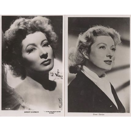 Greer Garson Mrs Miniver 2x Vintage MGM Film Postcard s