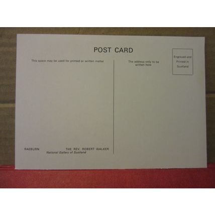 REV. ROBERT WALKER by Sir H Raeburn unused postcard National Gallery Scotland /