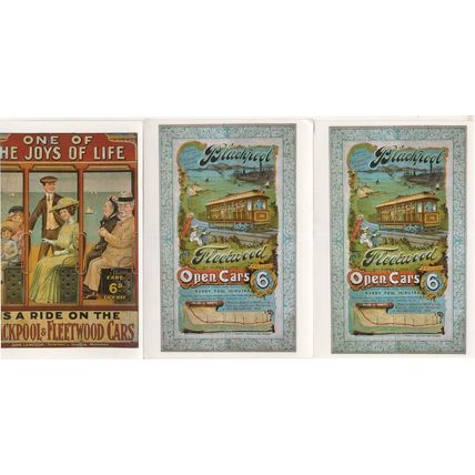 Blackwood & Fleetwood Open Cars Transport 3x Advertising Postcard s
