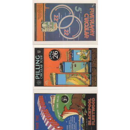 Pilling Circular Tour Fivepenny Blackpool Transport 3x Postcard s