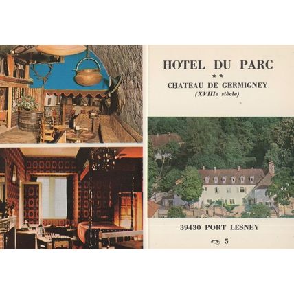 Hotel Du Parc Port Lesney French Tennis Swimming Pool Card Ephemera