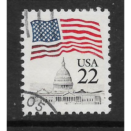 USA 19815 22c FLAG OVER CAPITOL WASHINGTON SG 2176 FINE USED#2
