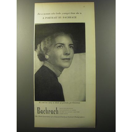 1953 Bachrach Photography Ad - For a woman who looks younger than she is