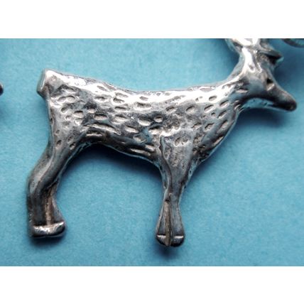 Nordic Influence 830 Silver Reindeer Earrings For Pierced Ears Maker - JR