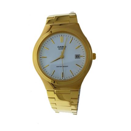 Casio MTP1170N 7ARDF Round Men Date Gold Tone S Steel Water R Wristwatch Watch