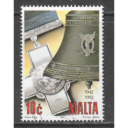 MALTA SG922 1992 BELL ST GEORGES MEDAL USED