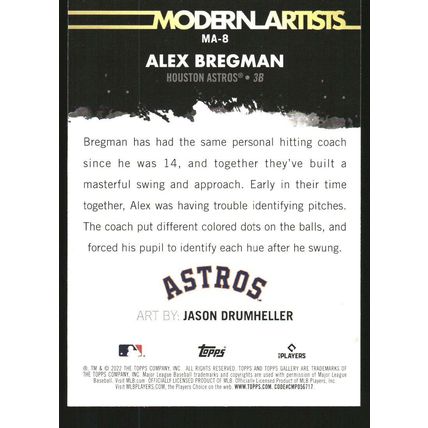 2022 Topps Gallery Modern Artists Alex Bregman