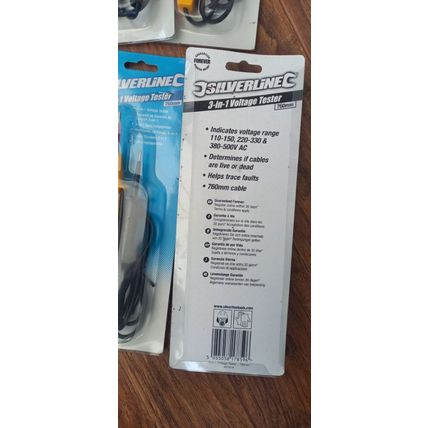 8x Silverline 3 in 1 Voltage Testers (457014) joblot